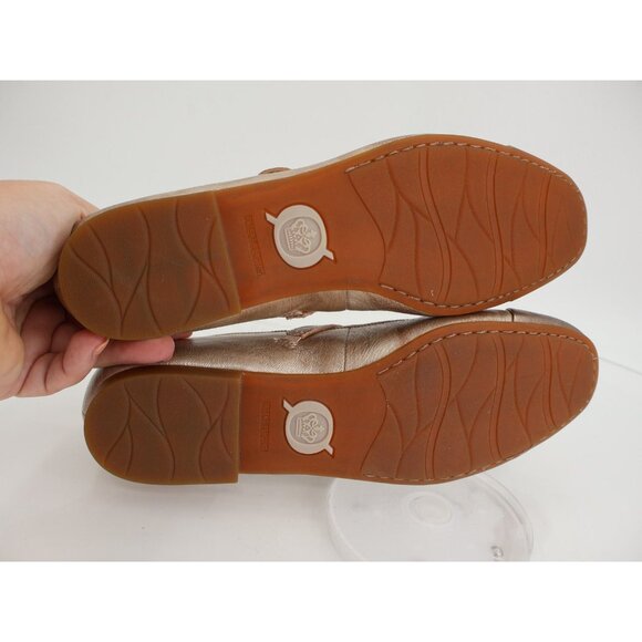 Born Batti Mary Jane Flat Shoes Size 8 Gold Leather Cap Toe Ballet Pointed - Picture 9 of 12